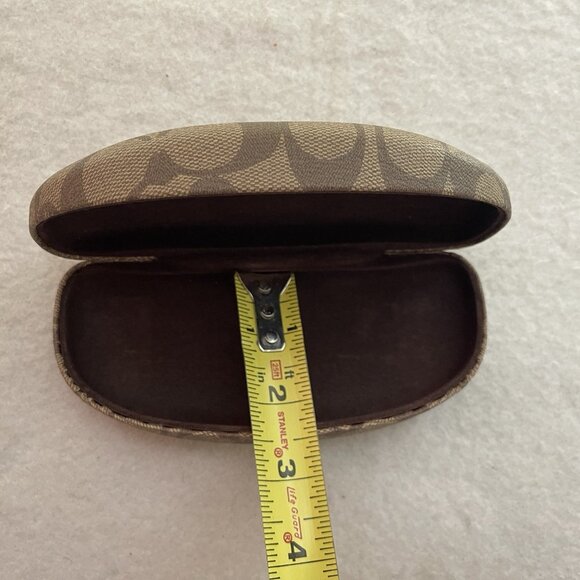 Coach Eyeglass Case Signature C Monogram Brown Sunglasses Clamshell - Picture 8 of 15